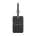 "Crew Life" Black Saffiano Rectangle Luggage Tag
